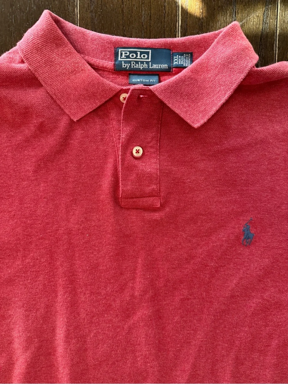 Polo Ralph Lauren Custom Fit Polo Shirt XXL Heathered Red Pony Logo Cotton Men’s